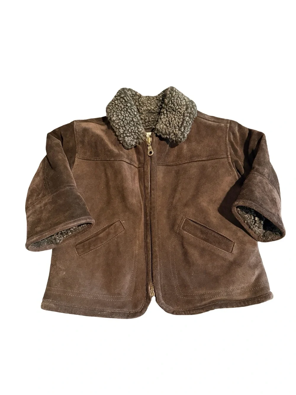 Vintage boys genuine leather outerwear jacket